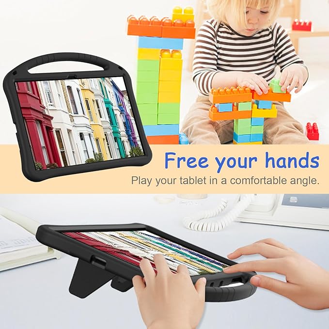 Kids Case for Samsung Galaxy Tab S10 Ultra/S9 S8 Ultra 14.6-inch Tablet, Techcircle Light Weight Shock Proof EVA Foam Handle Rugged Stand Protective Cover, Black