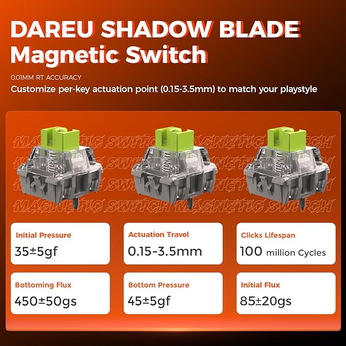 DAREU COOL68 60% Wired Gaming Keyboard, Rapid Trigger Magnetic Switch Keyboard with 8000Hz Polling Rate, Adjustable Actuation, 0.1ms Latency, SOCD, Gasket Mount, Hot swappable, RGB Light