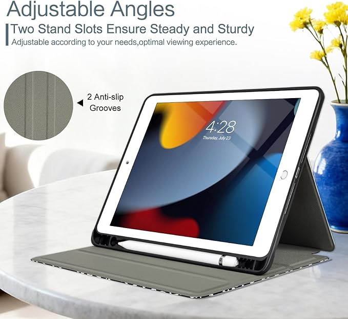 Vimorco Case for iPad Air 3rd Gen 2019,for iPad Pro 10.5 inch 2017/2019,for iPad 9th/8th/7th Generation 10.2 inch,4 Viewing Angles,Pencil Holder,Full Protective Cover,Auto Sleep/Wake,Composition Book