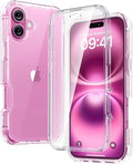 Diaclara Designed for iPhone16 Plus Case 6.7 Inch,Upgraded [Full Camera Protection] Full Body Case w/Built-in Touch Sensitive Anti-Scratch Screen Protector,Clear