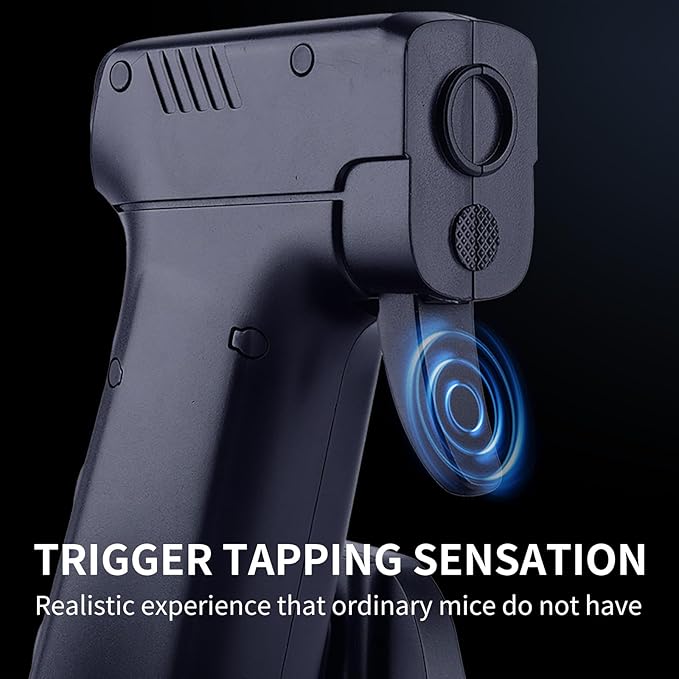 L25B Gun Grip Mouse: Wired Gaming Mouse, Dual Mouse Sensors for Realistic Aiming, Independent DPI Setting Buttons of Each Sensor, Smooth Movement Design, FPS Game Immersive Shooting