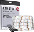 BTF-LIGHTING WS2815 (Upgraded WS2812B) LED Strip Light,UL Listed,16.4FT 150 LED/Pixels,Flexible Chasing RGB,Dual Signal Individually Addressable,5050SMD,DC12V IP67(No Adapter or Controller)