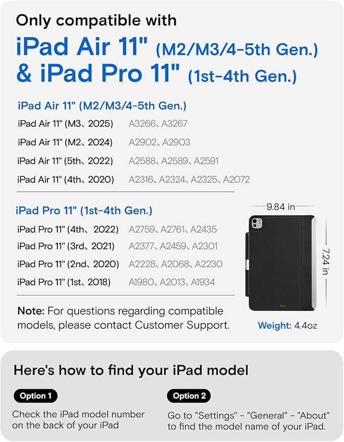 MOFT Snap Tablet Case for iPad Air 11" M3 2025/M2 2024, iPad Air 5th 2022/4th Gen 2020, iPad Pro 11" (1st-4th Gen.) with Pencil Holder, Magic Keyboard Compatible, Slim Lightweight Magnetic Case