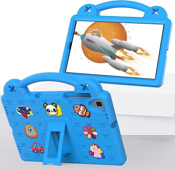 AKABEILA Compatible with Samsung Galaxy Tab A 10.1(2019)/Lenovo Tab M10 HD 2nd Gen/Tab K10/M10 Plus 10.3 inch Tablet Case, Kids Case with Shoulder Strap & Stand Handle for Girl Kid Gift Sky Blue