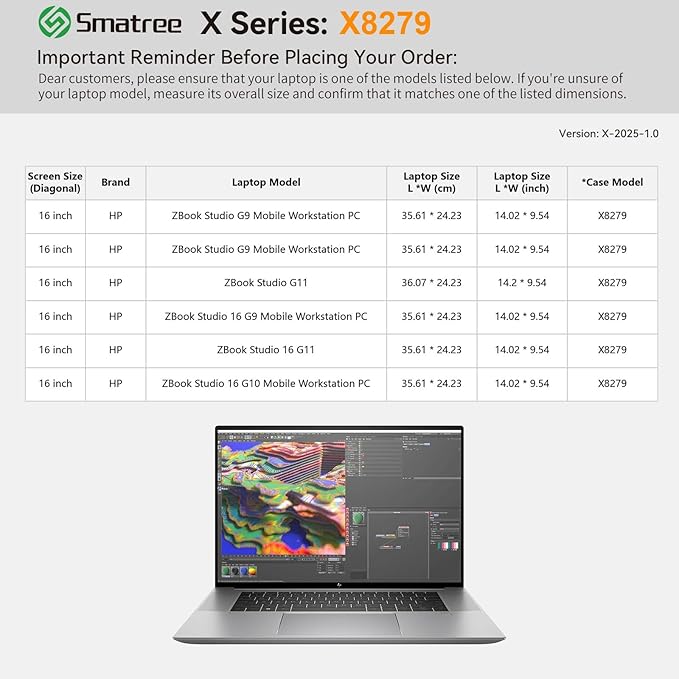 Smatree Hard EVA Protective Sleeve Compatible for 16 inch HP OmniBook X Flip NGAI 16/Next Gen AI 16, for 16 inch OmniBook 7 Flip 2-in-1 Laptop Next Gen AI, for ZBook Studio 16 G11/G10/G9,White(X8279W)