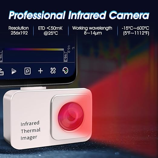 Thermal Camera, INFURIDER Handheld Thermal Imaging Camera for Android, 256 x 192 Super Resolution Infrared Camera for Home Inspection, HVAC, Automotive and More
