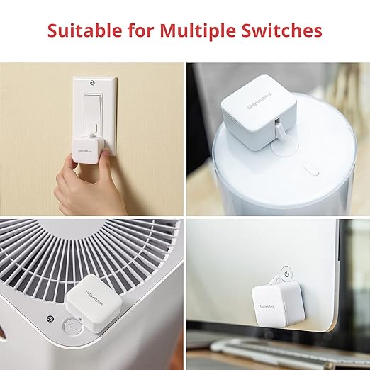 SwitchBot Smart Switch Button Pusher with Remote- Bluetooth Fingerbot for Rocker Switch/One-Way Button, Automatic Light Switch, Timer and APP Control, Works with Alexa When Paired with SwitchBot Hub