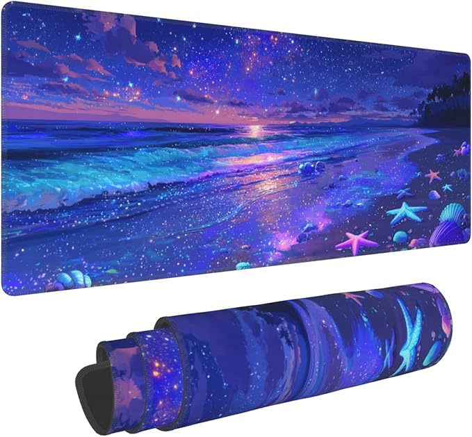 Beach Mouse Pad Extended Large Gaming Mouse Pad XL Stitched Edges for Gamer Home Office 31.5 X 11.8 Inch