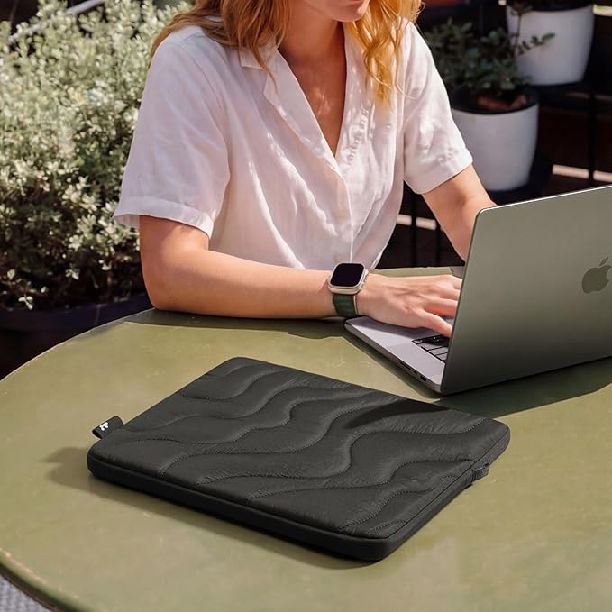 tomtoc 360 Protective Puffy Laptop Sleeve for 13-inch MacBook Air M5/A3449(2026)/M4/M3/M2 A3240 A3113, MacBook Neo A18 & MacBook Pro M2/M1, Quilted Soft Puffer Bag for 13-inch Surface Pro Copilot+PC