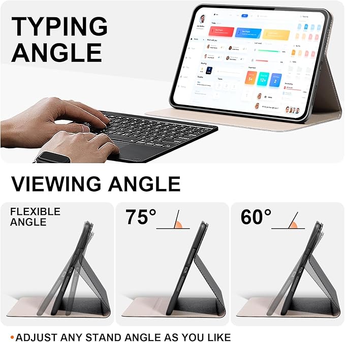 for iPad Pro 11 inch Case 4th/3rd/2nd/1st Gen (2022-2018), Slim [Leather Feel] Protective Cover, Multi-Angle Stand & Auto Sleep/Wake Smart Folio, Black