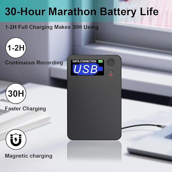 AI Voice Recorder, Transcribe & Summarize by ChatGPT, Digital Recorder Device with Playback for Lectures, Meetings, Calls, Support 107 Languages, 64GB Memory, APP Control