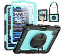 SEYMAC Case for iPad Pro 11 Case 4th/ 3rd/ 2nd/ 1st Gen (2022/2021/2020/2018), Full-Body Shockproof Protective Case with Screen Protector, 360° Rotating Stand and Hand/Shoulder Strap, Sky Blue