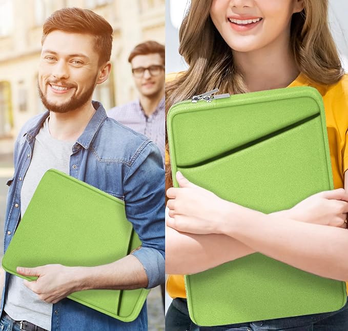 Askuko Laptop Sleeve 14 inch, Shockproof Protective Computer Cover, Durable Carrying Bag Laptop Case Compatible with 14"" MacBook Air/Pro HP Asus Lenovo Notebook, Light Green
