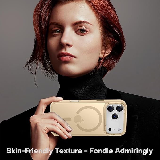 Newfuture Magnetic for iPhone 17 Pro Case [Compatible with Magsafe] [Military Grade Drop Protection] Translucent Matte Anti-Scratch Shockproof Protective Phone Cover 6.3 Inch, Creamy Yellow