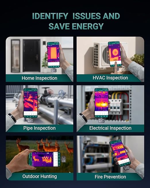 TS1 Thermal Camera for Android, Thermal Camera 512x384 Super Resolution, Infrared Thermal Imaging Camera, 25Hz Refresh Rate, -4°F to 1022°F Temp, Compatible with Android & Tablets