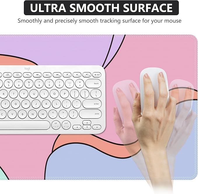 iCasso Desk Mat, XXL Large Mouse Pad with Stitched Edges, Anti-Slip Big Mousepad for Desktop, Keyboard Mat for Computer (Topographic)