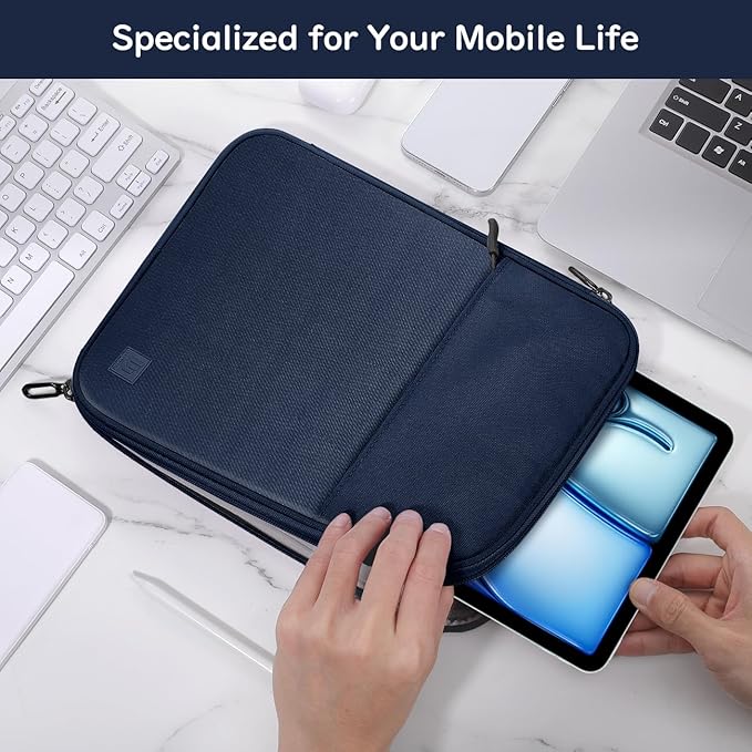 Dadanism 9-11 Inch Tablet Sleeve Padded Carrying Case for iPad (A16) 11th Gen 11", iPad 10th Gen 10.9", iPad Air M4/Pro M5 11", iPad Air 5/4, iPad 9/8/7th Gen, Galaxy Tab A11+ Plus 11", Indigo
