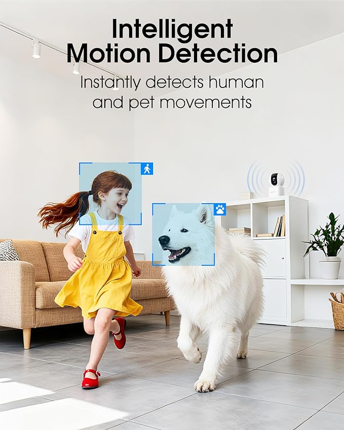 ARCCTV Cameras for Home Security, Pet Camera with WiFi 6&5GHz/2.4GHz, Motion Tracking Never Miss a Moment, 2-Way Audio, Night Vision, Compatible with Alexa Upgrades Your Idoor Security
