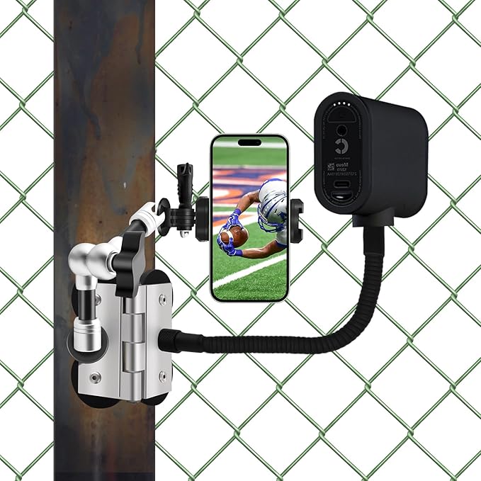 Magnetic Fence Mount for Mevo Start,Chain Link Fence Game Changer Mounting Kit for Baseball,Softball,Tennis,Picklebal Games Recording for GoPro,for iPhone,Pocket Rader,for Insta 360 X5 Action Cameras