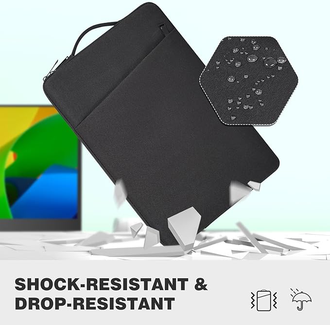 Portable Monitor Case 15.6 Inch, Protective Carrying Sleeve for MNN ForHelp KYY InnoView VILVA COOLHOOD ViewSonic HotYeah KOORUI QQH Zenscreen 15.6" 16.1" Portable Monitor Computer Bag,Black