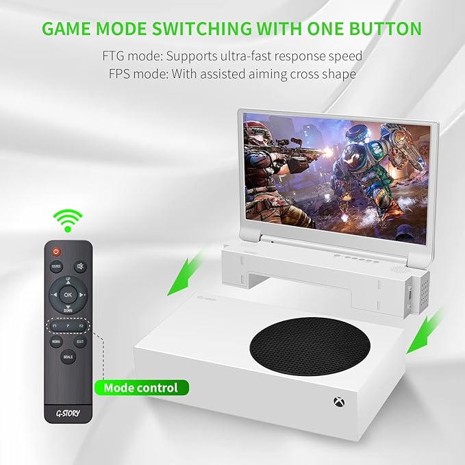 G-STORY 15.6" Portable Monitor 144Hz for Xbox Series S 2K Portable Gaming Monitor IPS Screen for Xbox Series S（not Included） with Two HDMI, HDR, Freesync Game Mode Travel Monitor