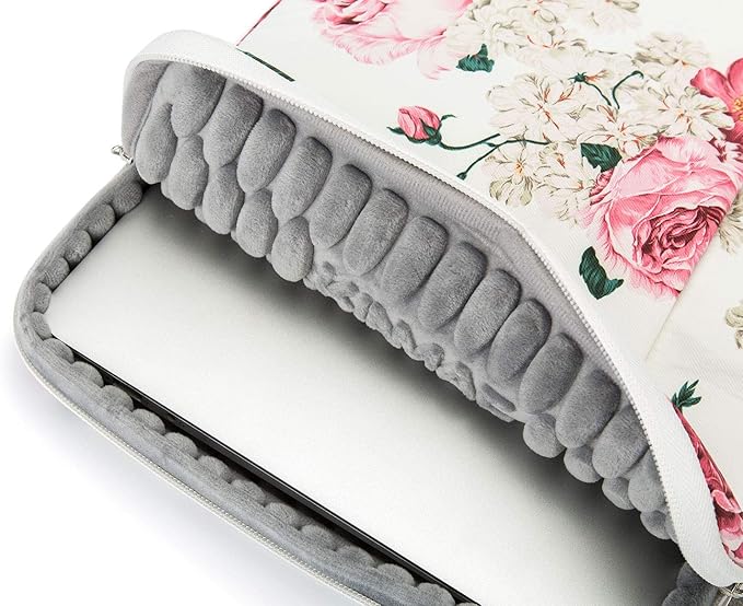 Kinmac 360° Heavy Duty Protective Laptop Sleeve Case Bag Cover with Handle for MacBook Air 13 inch,iPad Pro 13 inch and 13.3 inch HP,Dell,Lenovo,Asus,Acer Laptop (Peony)