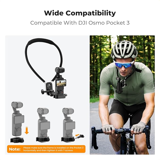 K&F Concept Magnetic Neck Mount for GoPro Hero 13/12/11/10/9 Black, DJI Osmo Action 3/4/5 Pro, Neck POV Vlog Selfie Hand Free Neck Holder Chest Stand Video Recording for DJI Osmo Pocket 3