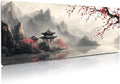 Extended Gaming Mouse Pad, Large Mouse Mat 3 mm Nature Rubber Base Mousepad with Stitched Edges, Non-Slip Desk Mat for Office Home Great Gift 31.5x11.8 Inch (Japanese Watercolor)