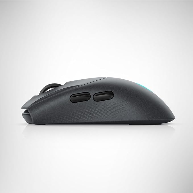 Alienware AW720M Tri-Mode Wireless Gaming Mouse - 2.4GHz Wireless, Bluetooth 5.1, 26,000 DPI, 8-Fully Programmable Buttons, Magnetic Snap Charging Adapter USB-A to USB-C Cable - Dark Side of The Moon