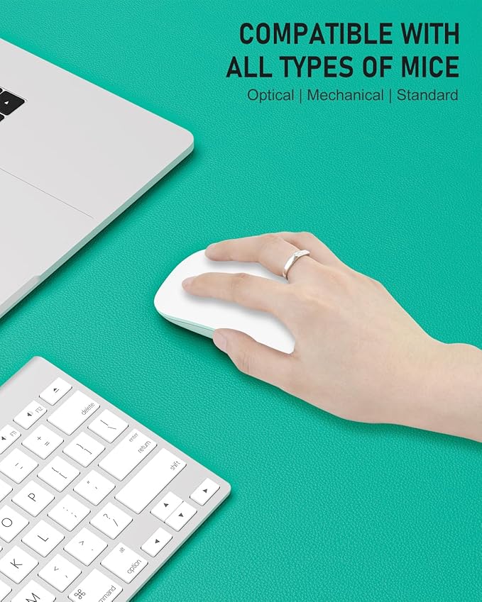 Desk Pad, 23.6" x 13.8" PU Leather Non-Slip Desk Mat Large Mouse Pad for Desktop, Waterproof Laptop Computer Writing Mat for Office, Home, Work, Gaming, Light Green