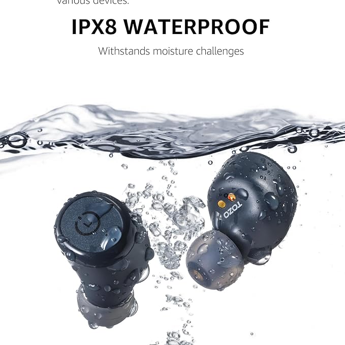 TOZO T10 Wireless Earbuds Bluetooth 5.3 Headphones, App Customize EQ, Ergonomic Design, 55H Playtime, Wireless Charging Case, IPX8 Waterproof Sound in-Ear Headset, New Version