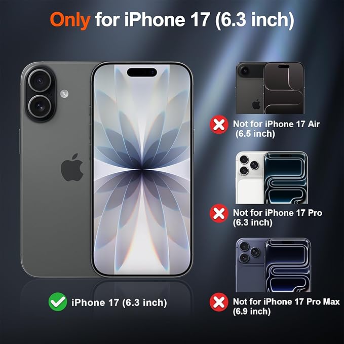SUPFINE Magnetic for iPhone 17 Case (Compatible with MagSafe)(Military Grade Drop Protection) Translucent Matte Shockproof with Anti-Fingerprint Phone Cover,Black