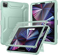 Soke Case for iPad Pro 11 Inch 2022/2021/2020/2018/iPad Air 5th/4th Generation,Built-in Screen Protector - Support 2nd Apple Pencil Charging - Heavy Duty Rugged Protective Kickstand Case - Mint Green