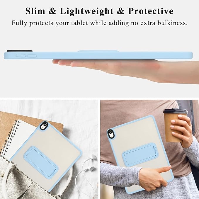 Shockproof Case for iPad (A16) 11th/10th Generation 10.9 inch 2025/2022, Kickstand Slim Fit Rugged Bumper Lightweight Anti-Scratch Bumper Case Cover for iPad 11th/10th Gen, Blue