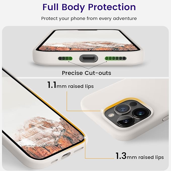 OTOFLY Designed for iPhone 14 Pro Max Case, Silicone Shockproof Slim Thin Phone Case for iPhone 14 Pro Max 6.7 inch (Stone)