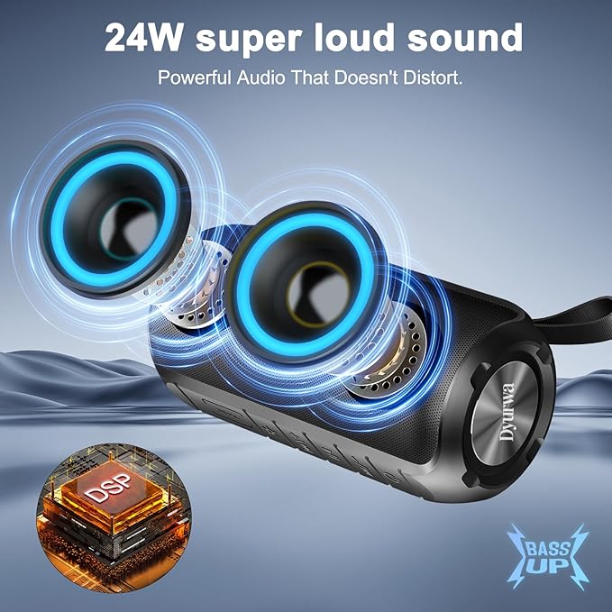 Bluetooth Speaker, 2026 NEW Speakers Bluetooth Wireless, 24W Super Loud,TWS Pairing, 360°HD Colorful RGB Lights, IPX7 Waterproof, Portable Speaker, 12H Playtime, HD Call for Outdoor/Home/Party/Beach
