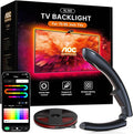 AOC TV Backlight Sync to Screen, Behind TV LED Changing Lighting for 75-85 Inch TVs, RGB LEDs Strip Lights with Sensor for Home Decorations Smart App Control, Movie Game Music & DIY Mode, 18.0FT