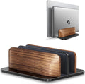 LOXP Vertical Laptop Stand, [Dual Slot Wooden + Aluminum Laptop Holder], Desktop Adjustable MacBook Stand, Adjustable Base, for MacBook Pro/Air, (up to 17.3-inch All laptops)