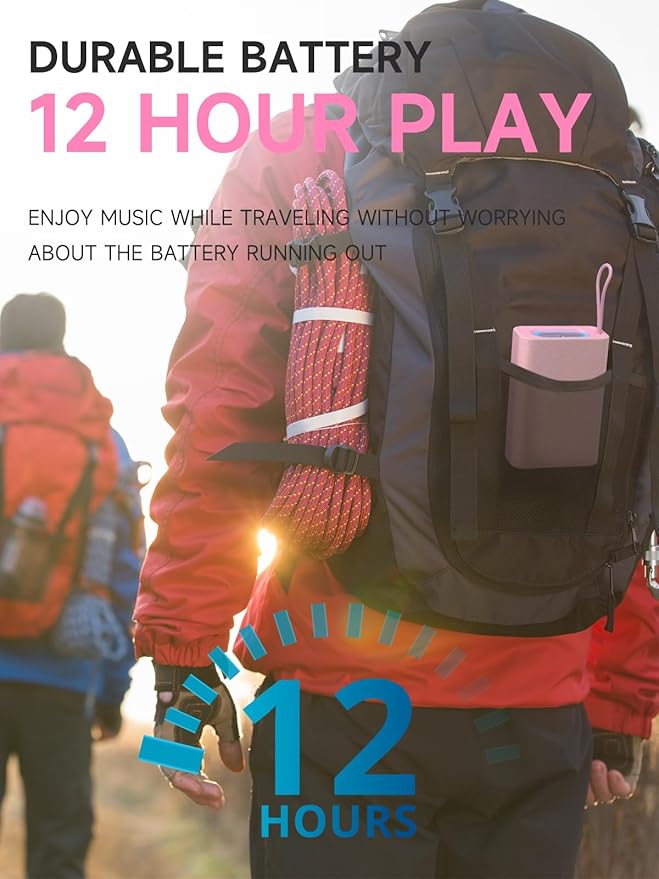 PEICHENG Speaker, Portable Wireless Bluetooth Speakers, Waterproof Loud Stereo Sound with RGB Lights TWS Paire Long Playtime for Home/Party/Outdoor, Electronic Gadgets(1PCS, Pink)