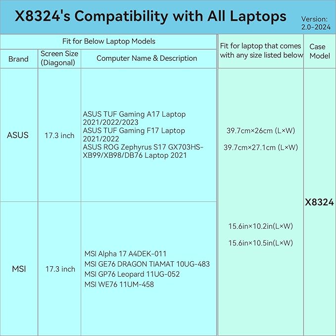 Smatree Hard EVA Protective Sleeve Compatible for 18 inch ASUS Vivobook 18 M1807,for 17.3 inch Chromebook CX1 CX1700,for 17.3inch TUF Gaming A17 2023/2022/2021, TUF Gaming F17 2022/2021 Laptop(X8324)