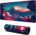 Japanese Mouse Mat, Large Extended Gaming Mouse Pad with Stitched Edges, Non-Slip Waterproof Rubber Base Mouse Pad for Office, Computer, Keyboard, Laptop and Home Desk Pad 31.5 x 15.7 Inch