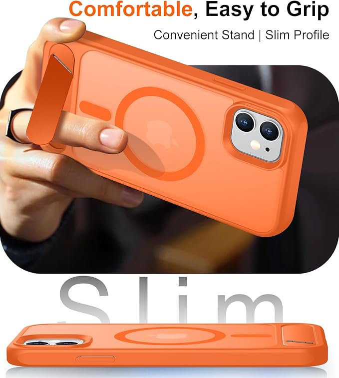Magnetic Compatible with iPhone 11 Phone Case, [Built-in Invisible Kickstand][Compatible with MagSafe] [Military Grade Shockproof] Slim Translucent Matte Phone Case for iPhone 11 6.1"