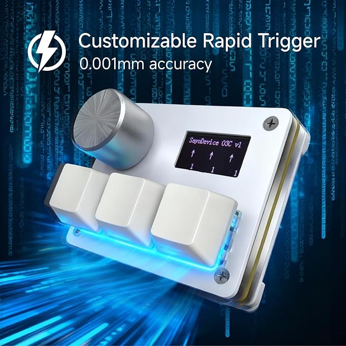 O3C Rapid Trigger Hall Effect Keyboard Suitable for OSU and Geometry DashRhythm Game Macro Keypad with Magnetic Linear Switches (White, Outemu Pink Switch)