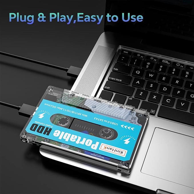 Kinhank 500G Portable External Game Hard Drive Disk, Built-in 111000+ Games, Batocera 33 Game System, for Laptop/PC/Windows/, (No Gamepad)