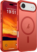 SUPFINE Magnetic for iPhone Air Case (Compatible with MagSafe)(Military Grade Drop Protection) Slim Translucent Matte Shockproof with Anti-Fingerprint Phone Cover for 17 Air,Red