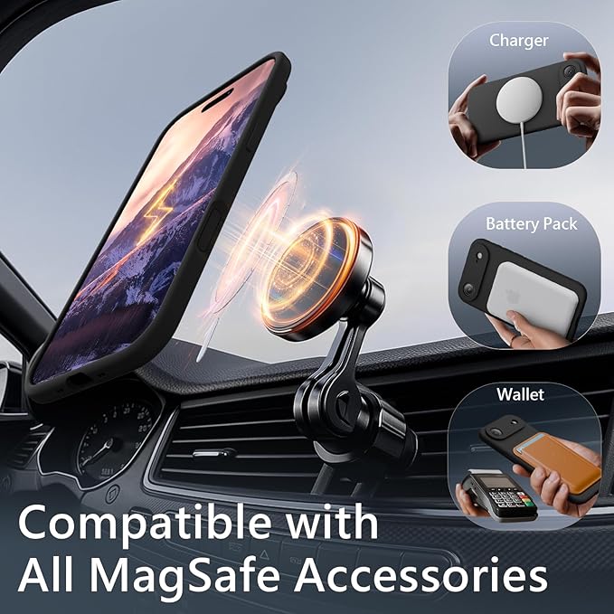 FireNova Magnetic for iPhone Air Case, Compatible with MagSafe, [Integrated Silicone Camera Control Button] [Camera Protection] Microfiber Lining Phone Case for iPhone 17 Air, 6.5", Black