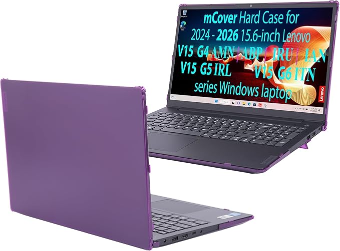mCover Case ONLY Compatible for 2024-2026 15.6" Lenovo V15 G4 / G5 / G6 Series Windows Notebook PC(with 180° Hinge, NOT Fitting Any Other Lenovo Models)- Purple