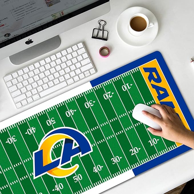Large Gaming Mouse Pad, Mousepad with Non-Slip Rubber Base for Laptop Computer Desktop Keyboard,Football Fans Boy Husband Gift Yellow Design Mat