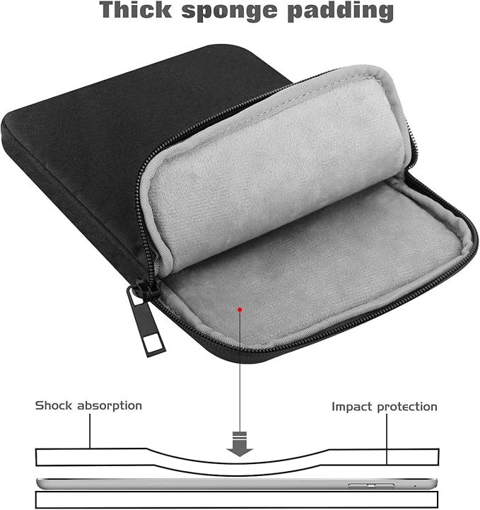 MoKo 9-11 Inch Tablet Sleeve Bag Carrying Case Fits New 11inch iPad Air M4, iPad A16 2025, iPad Pro 11 M4, Air 5/4/3, iPad 10/9/8th Gen, Tab S8/S9 11", Tablet Carrying Case, Black | Black