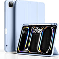New iPad Pro 13 Inch Case (M5) 2025 / (M4) 2024 with Pencil Holder | Slim Protective Trifold TPU Back | Support Apple Pencil Pro & USB-C Charging | Auto Wake/Sleep (Sky Blue)